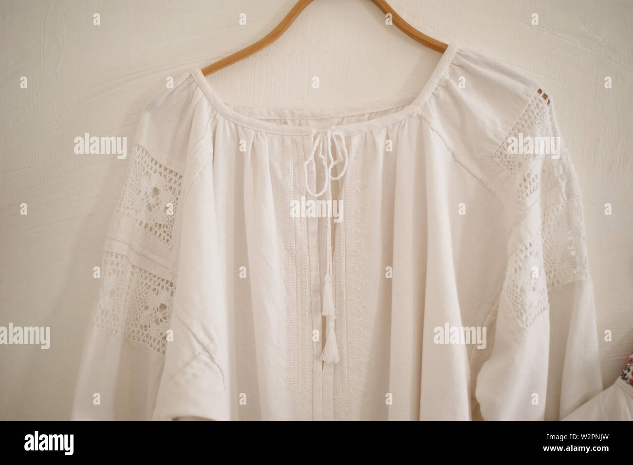 simple white linen dress