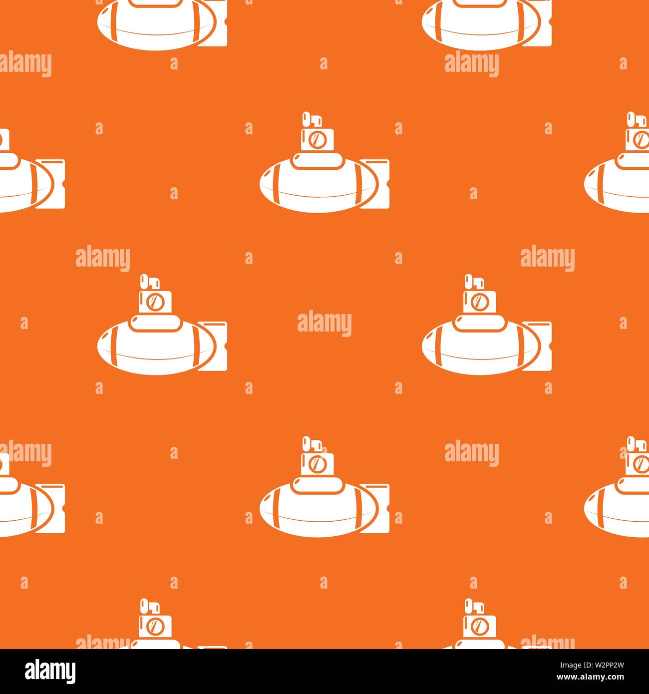 Submarine ship pattern vector orange Stock Vector