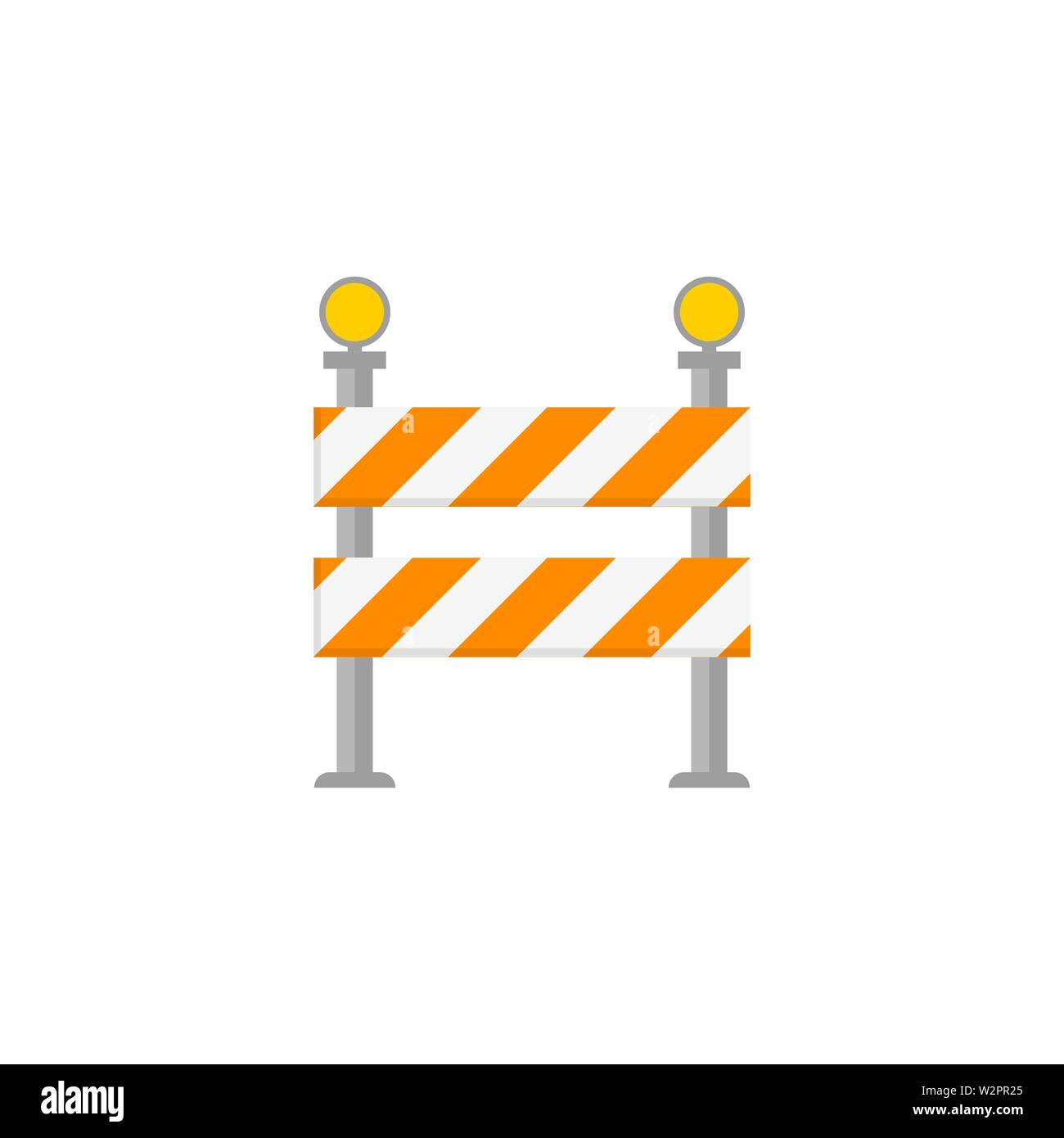 Road barrier sign. Flat style. Vector illustration Stock Vector Image ...