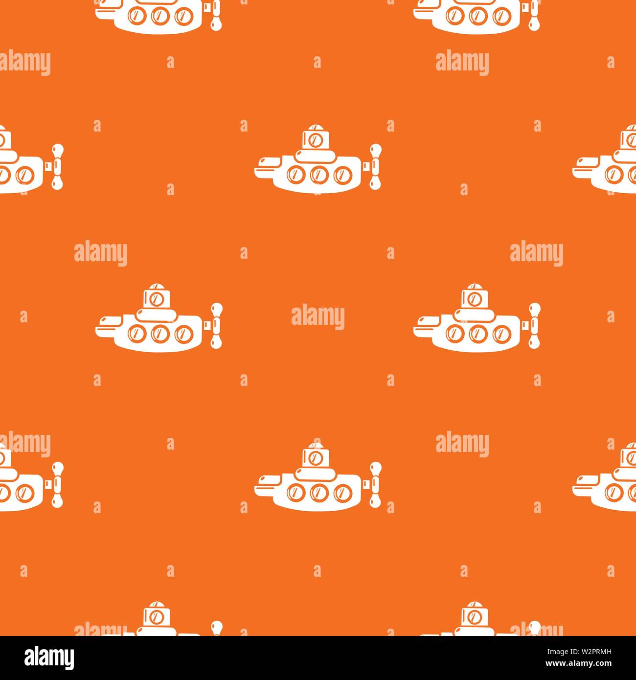 Submarine nautical pattern vector orange Stock Vector