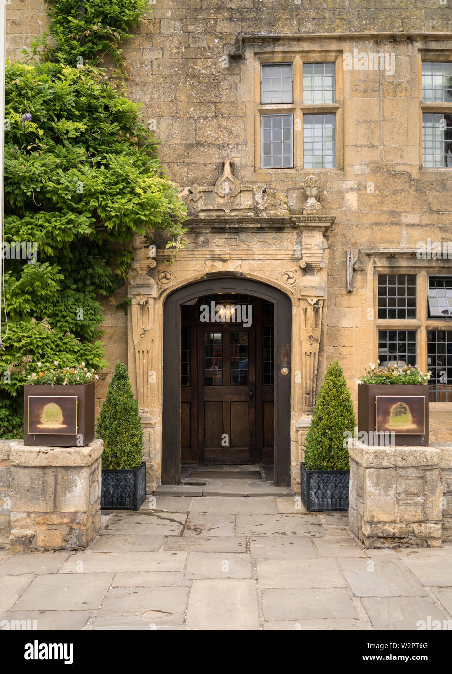 Lygon Arms Hotel , an inn built of Cotswold stone, established AD 1532