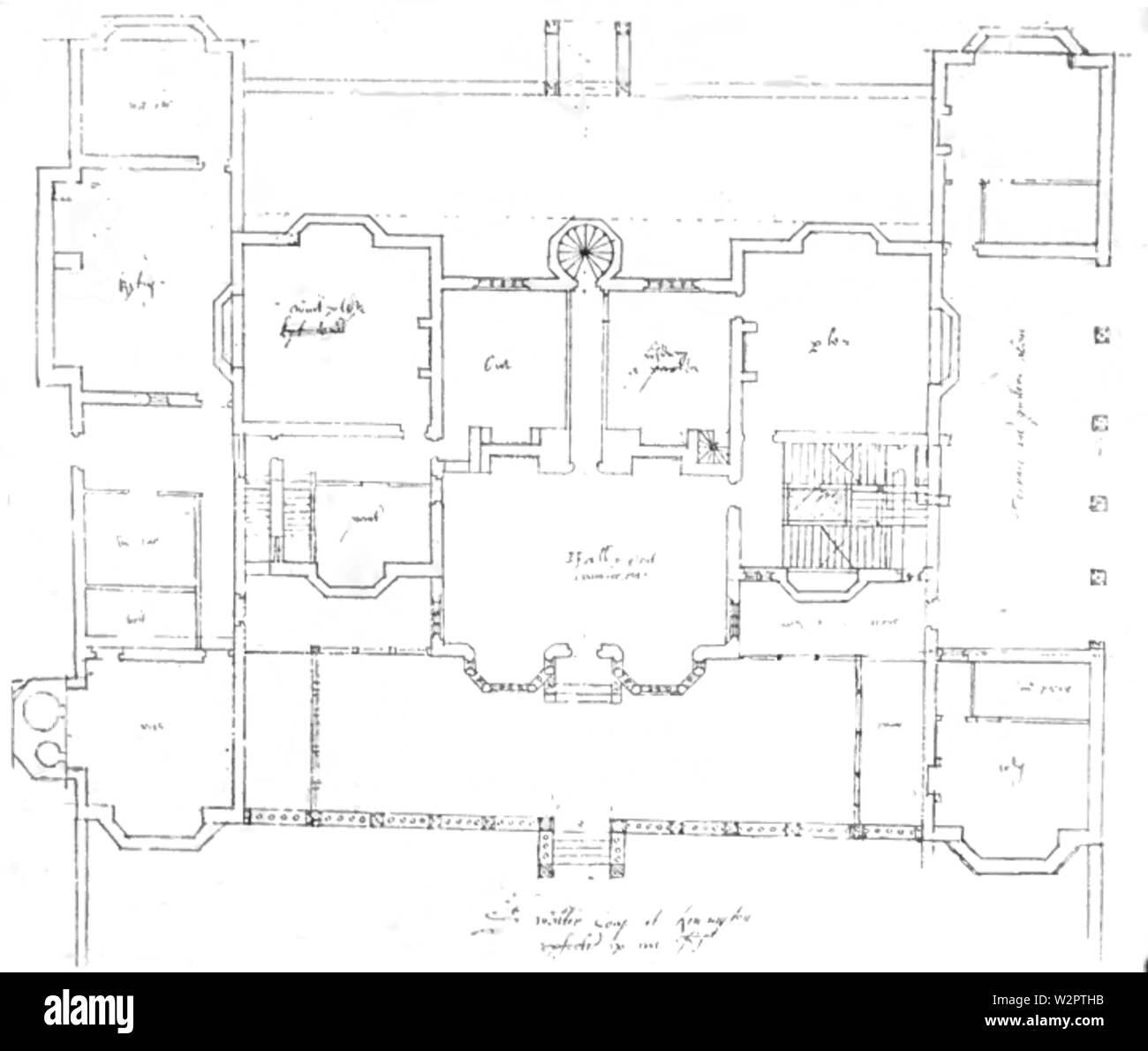 Architectural plan of Holland House by John Thorpe, 1605 Stock Photo