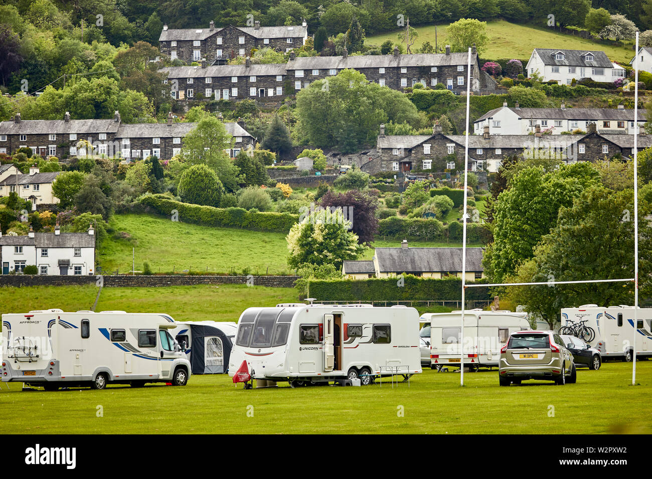 coniston, lake district, Cumbria, camp site Stock Photo Alamy