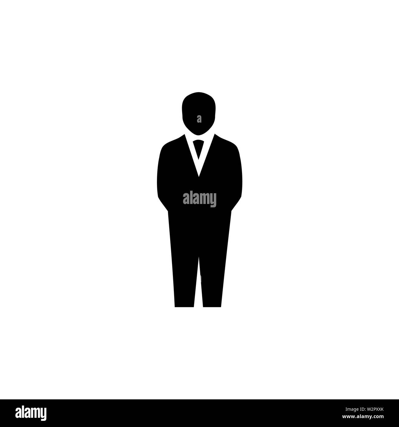 Businessman Icon In Flat Style Vector For Apps, UI, Websites. Black ...