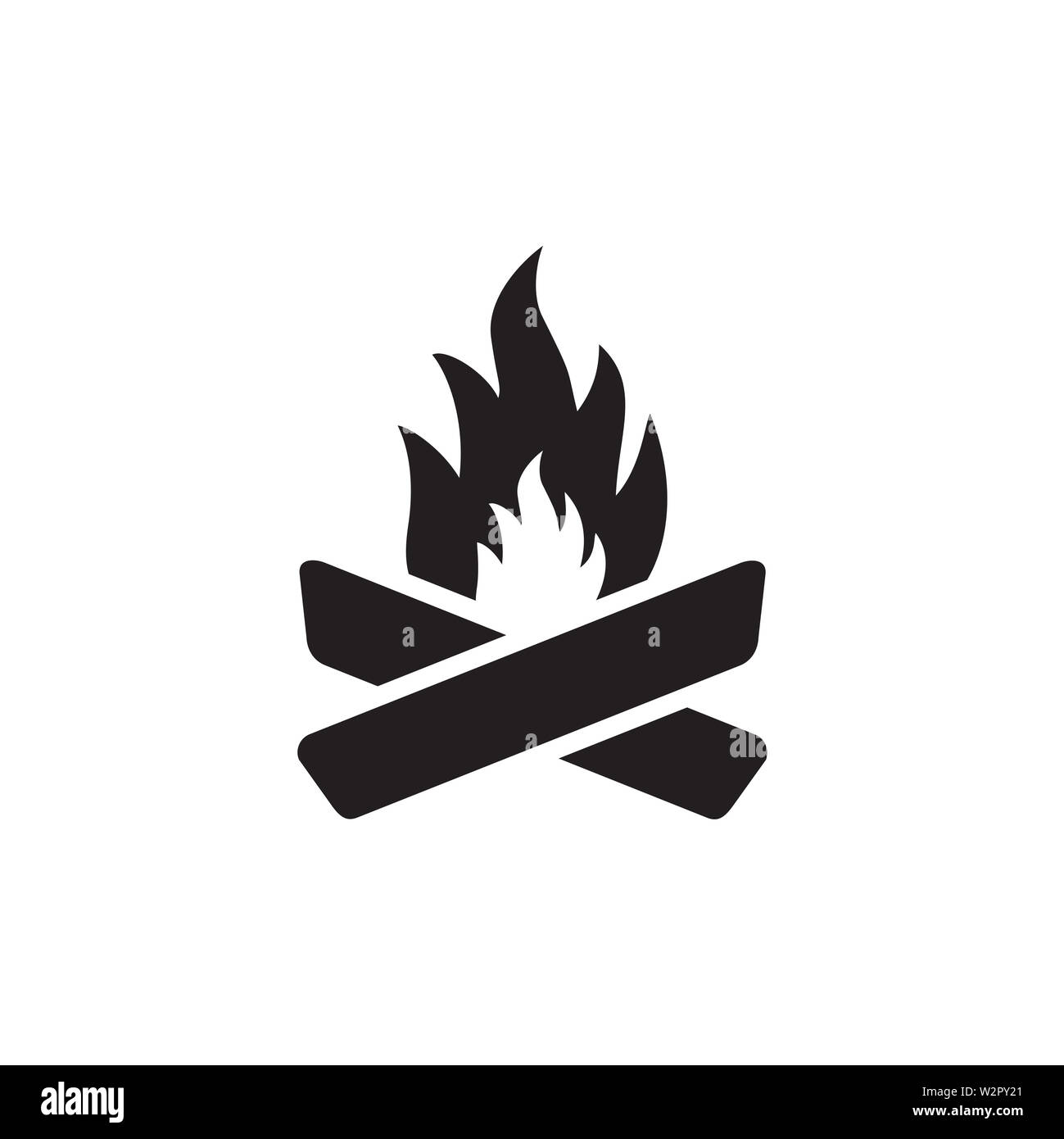 Camp Fire Icon In Flat Style Vector For Apps, UI, Websites. Black Icon ...