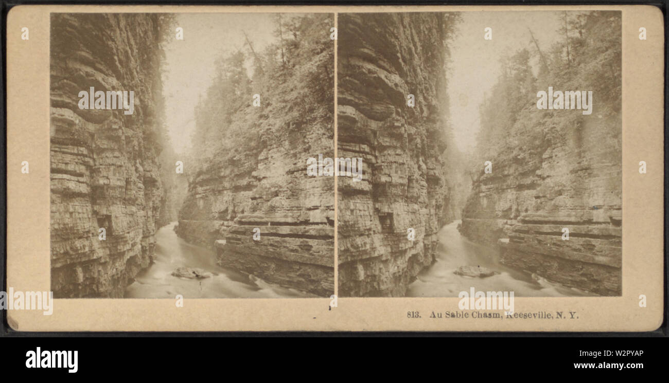 Au Sable Chasm, Keeseville, NY, by Kilburn Brothers Stock Photo