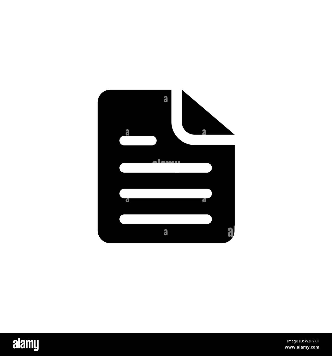 Document Icon In Flat Style Vector For Apps, UI, Websites. Black Icon ...