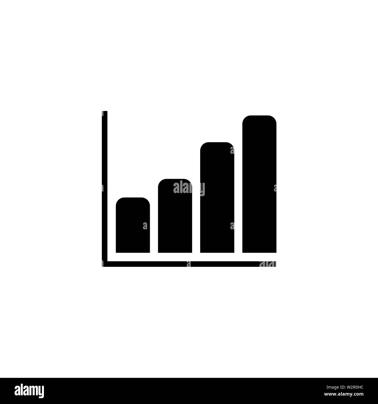 Growing Graph Icon In Flat Style Vector For App, UI, Websites. Black ...