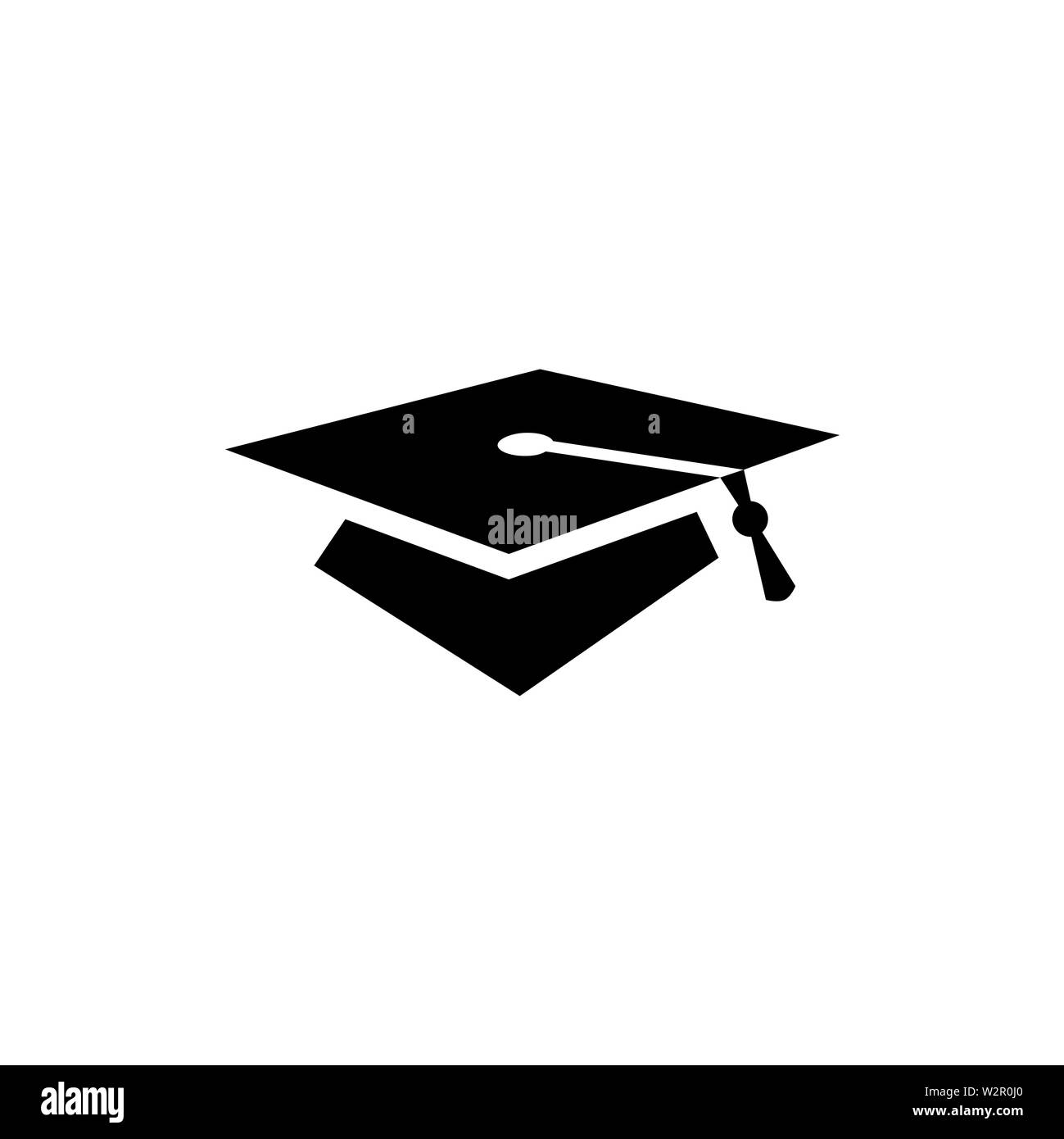 Graduation Hat Icon In Flat Style Vector For App, UI, Websites. Black ...