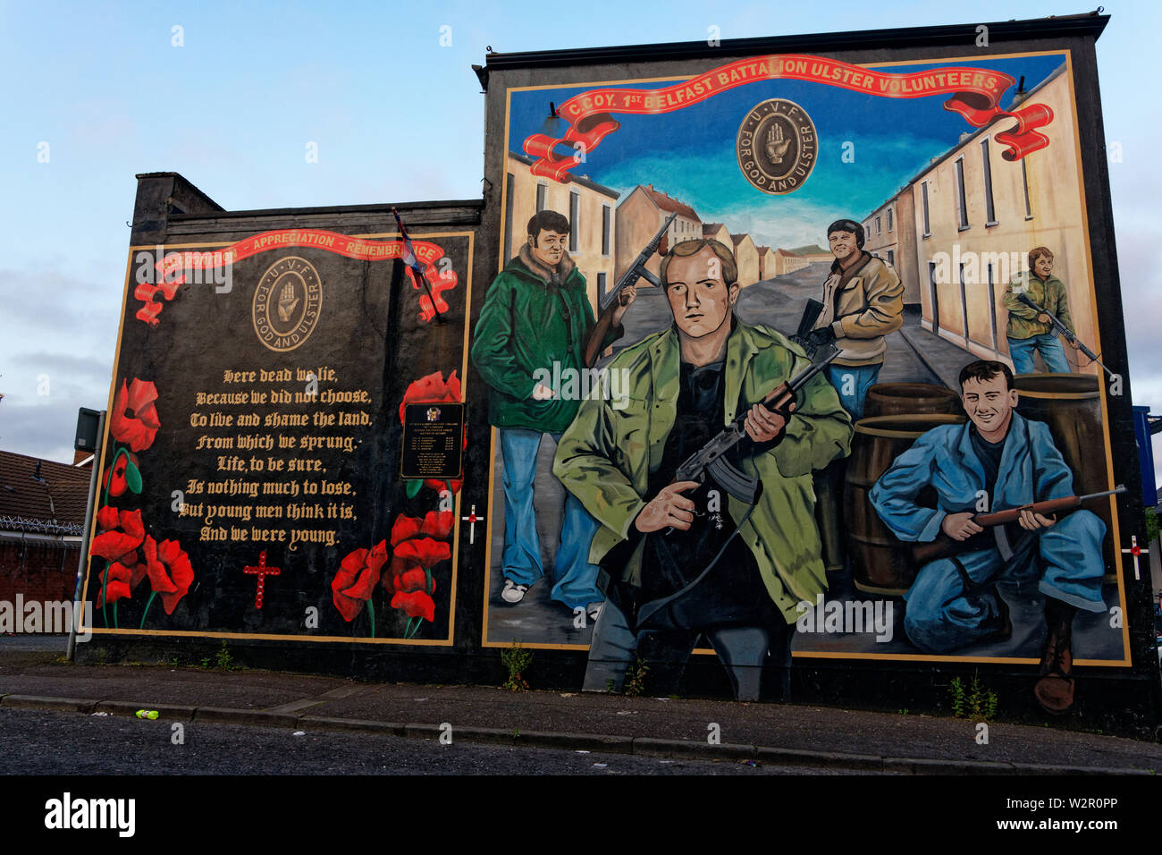 Shankill Road, Belfast, Northern Ireland.Murals on the Shankill Road. Stock Photo