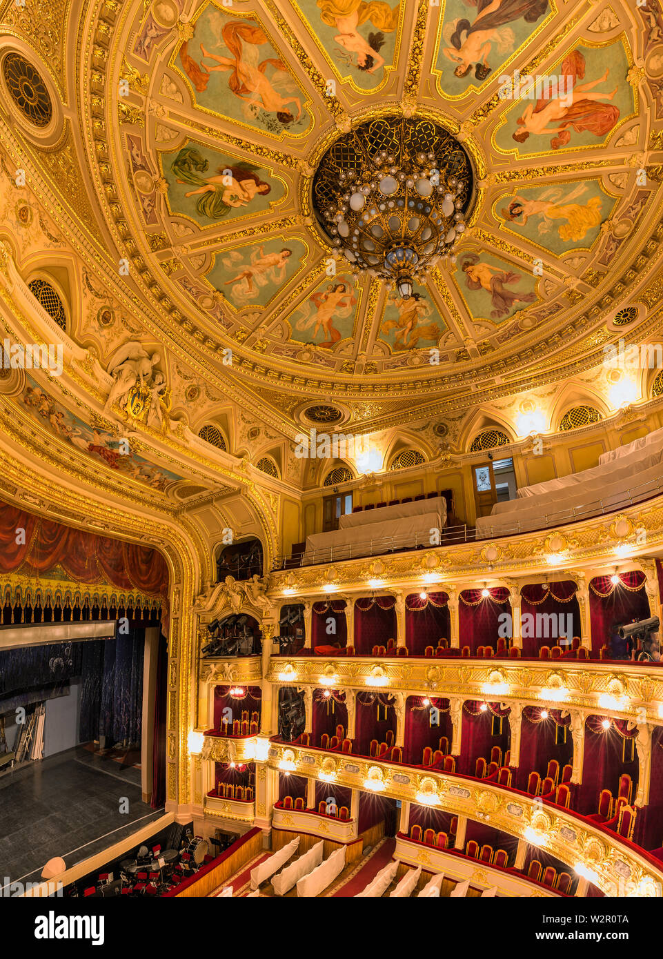 Interior of Lviv opera house in old town in the center Lviv city ...