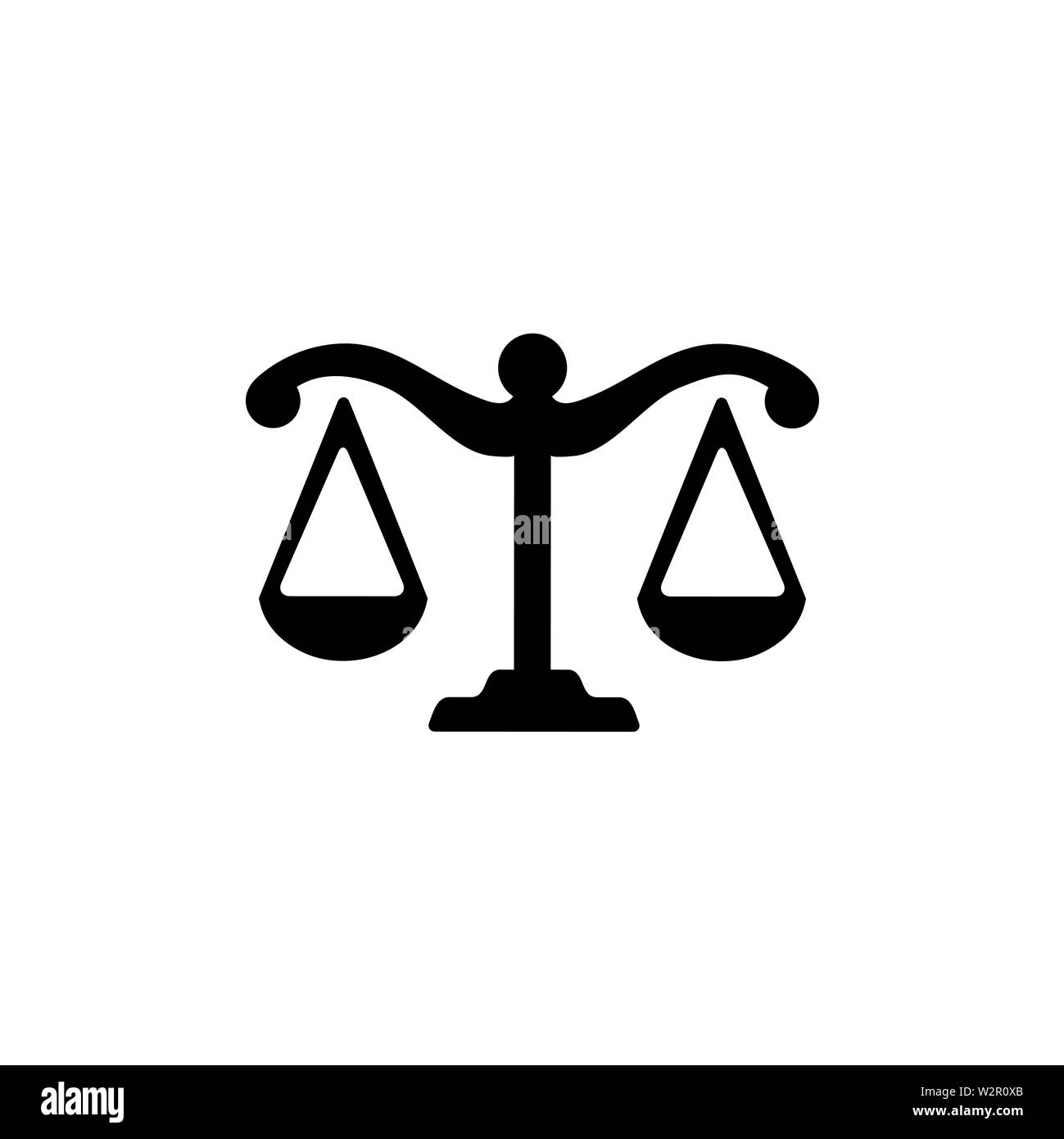 Justice Scales Icon In Flat Style Vector For App, UI, Websites. Black ...