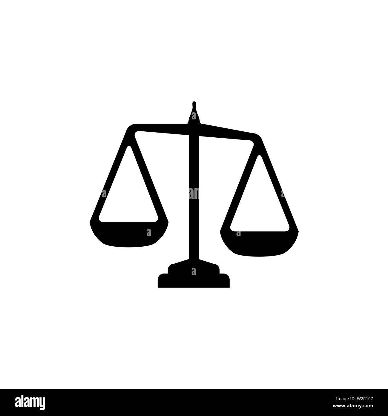 Justice Scales Icon In Flat Style Vector For App, UI, Websites. Black ...