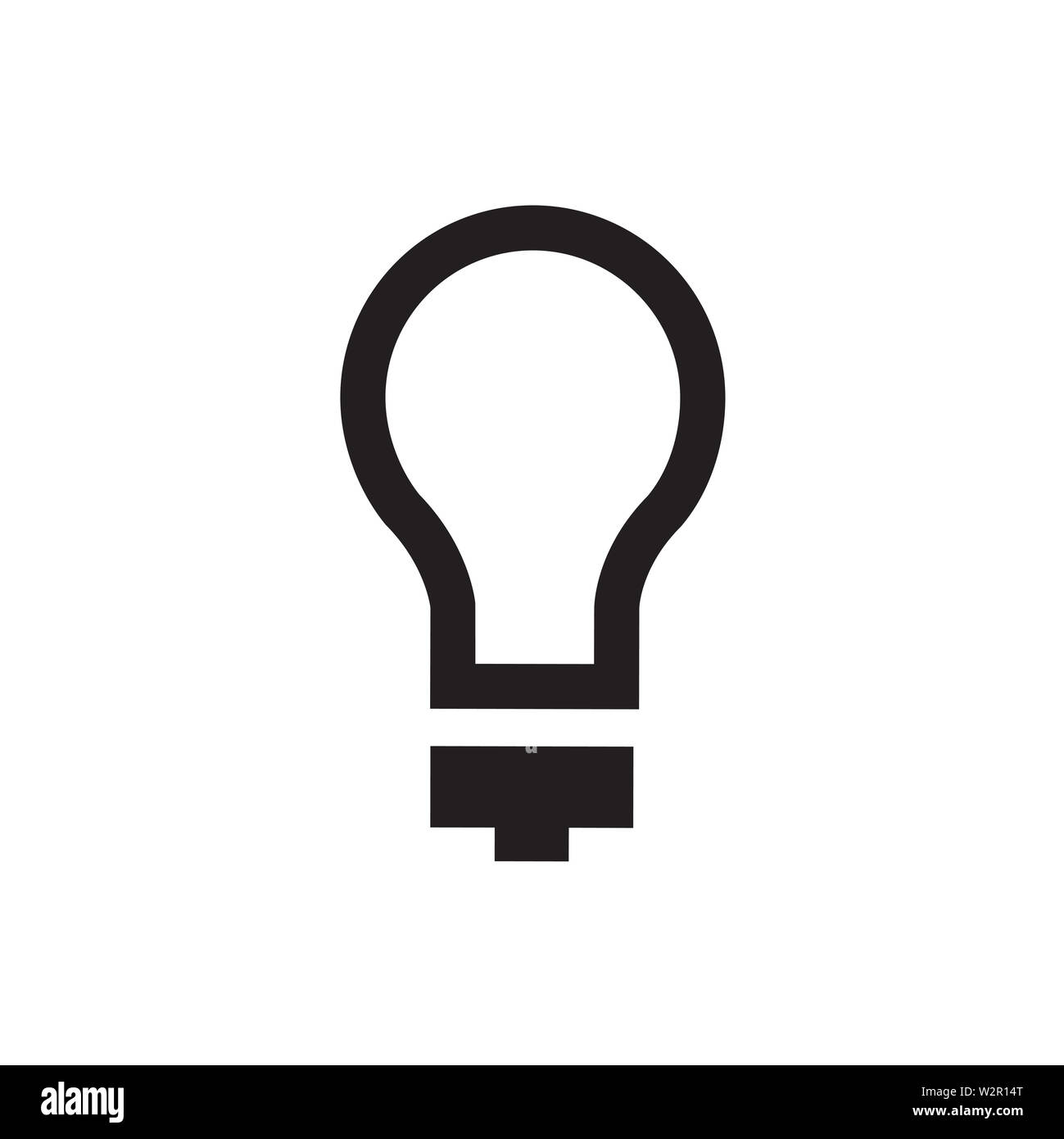 Light Bulb Icon In Flat Style Vector For App, UI, Websites. Black Icon Vector Illustration. Stock Photo