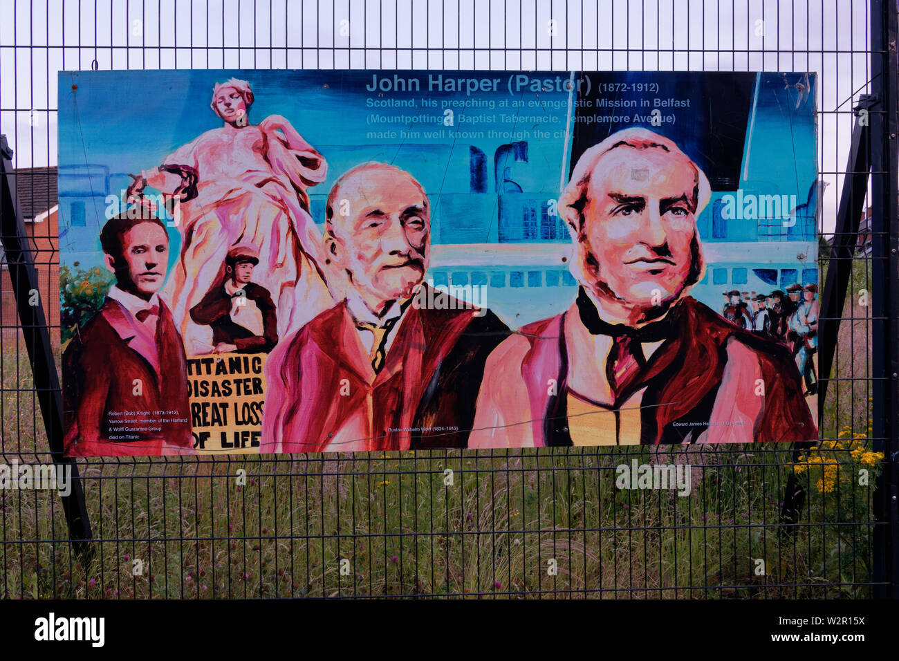 The memory of Titanic crew members on the Shankill road,Belfast,Northern Ireland. Stock Photo