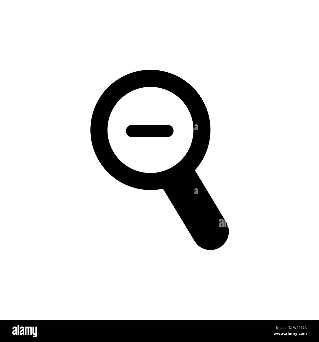 Magnifying Glass Minus Icon In Flat Style Vector For App, UI, Websites.  Black Icon Vector Illustration Stock Photo - Alamy