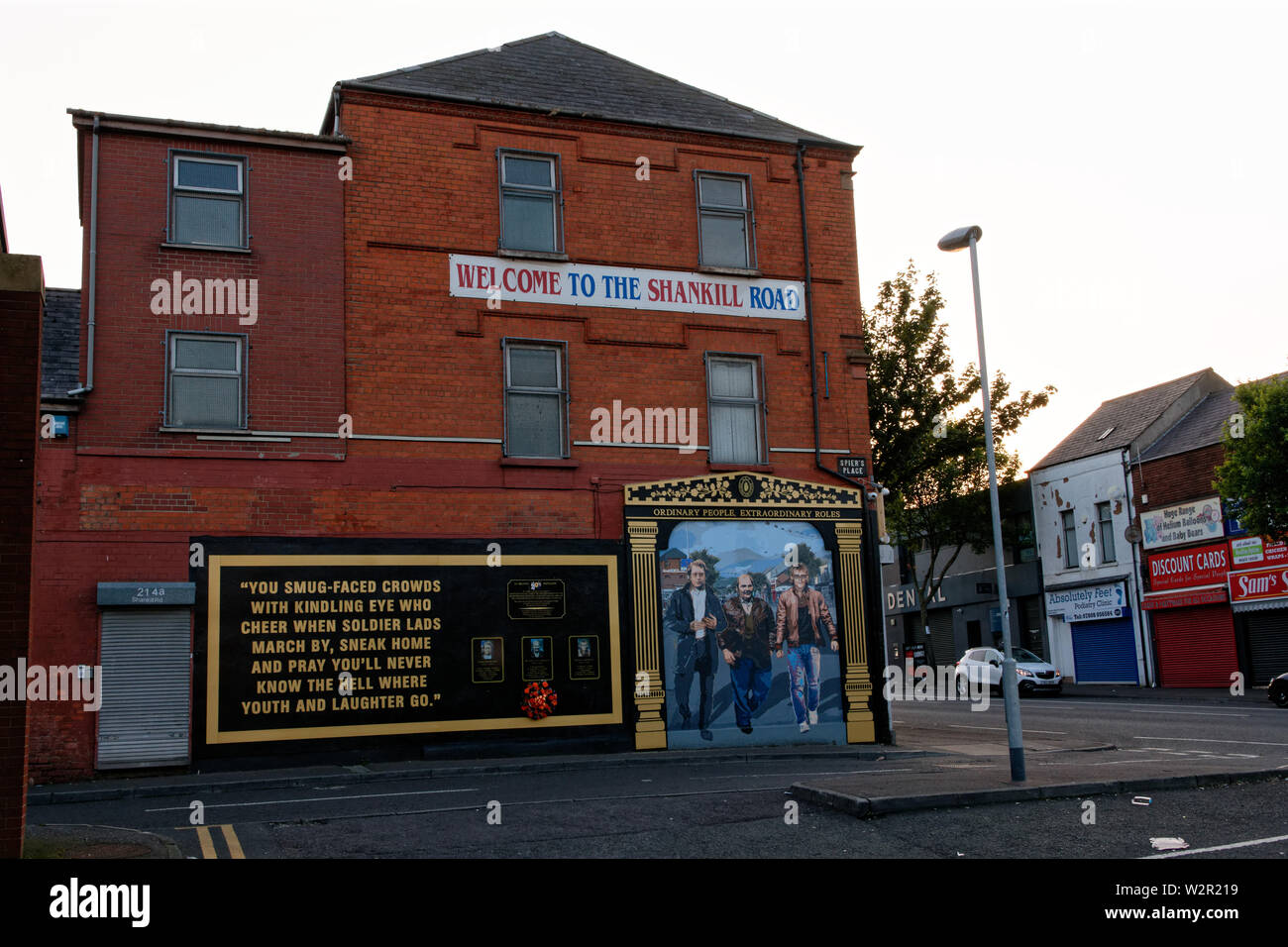 Shankill Road, Belfast, Northern Ireland.Murals on the Shankill Road. Stock Photo