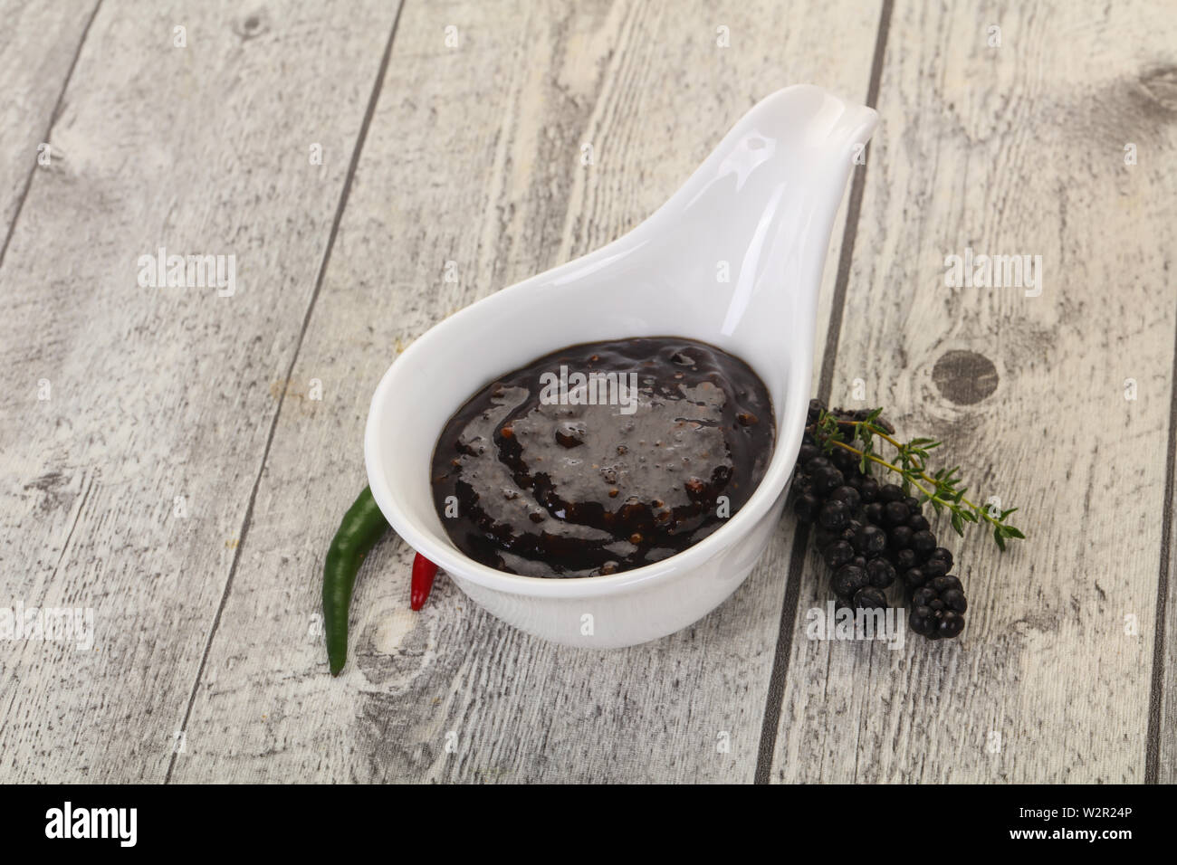 Spicy Black pepper sauce for meat Stock Photo Alamy