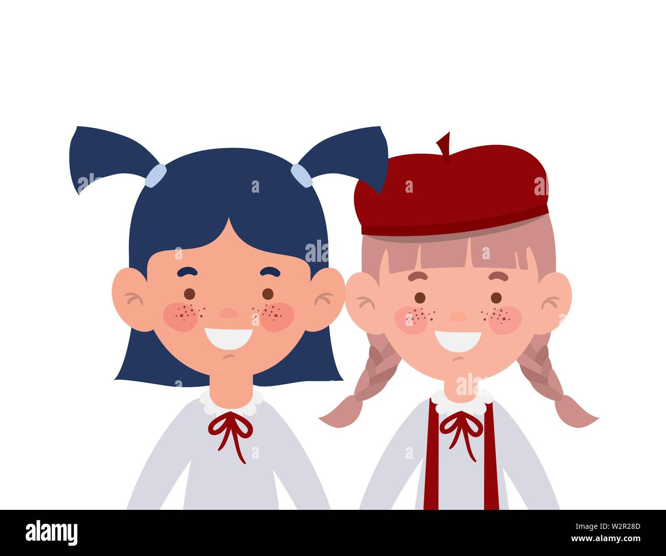 student girls smiling on white background Stock Vector Image & Art - Alamy