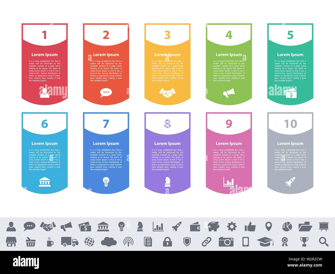 Infographic design business concept vector illustration with 10 steps ...