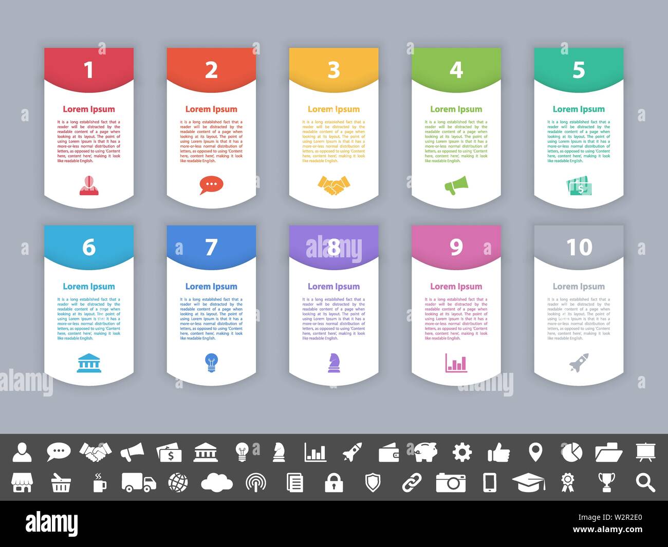 Infographic design business concept vector illustration with 10 steps ...