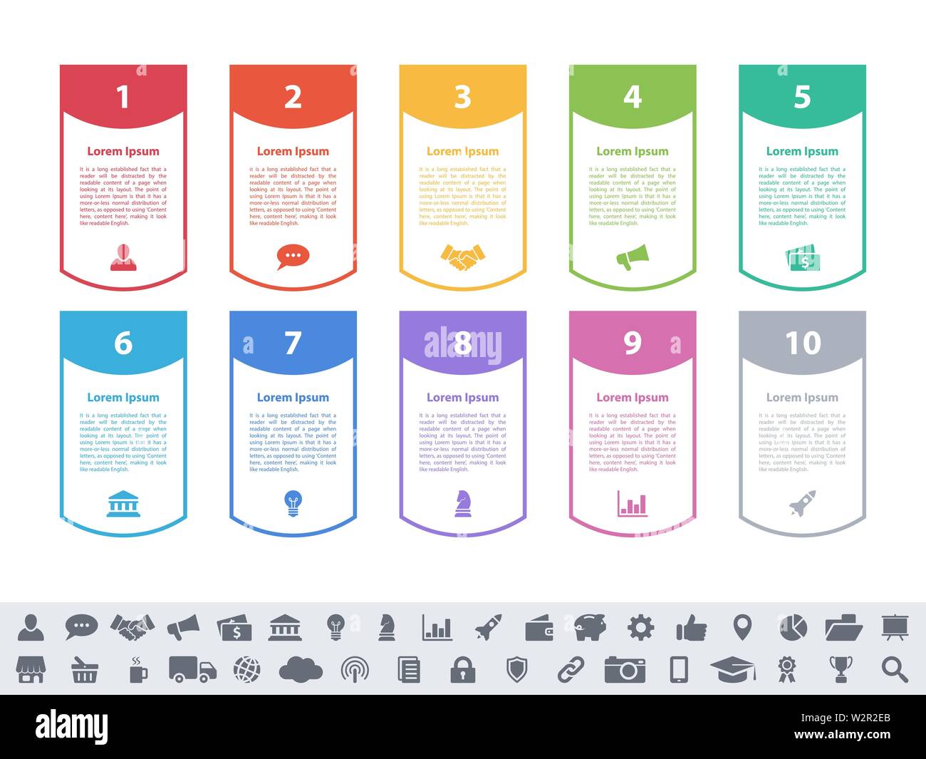 Infographic design business concept vector illustration with 10 steps ...