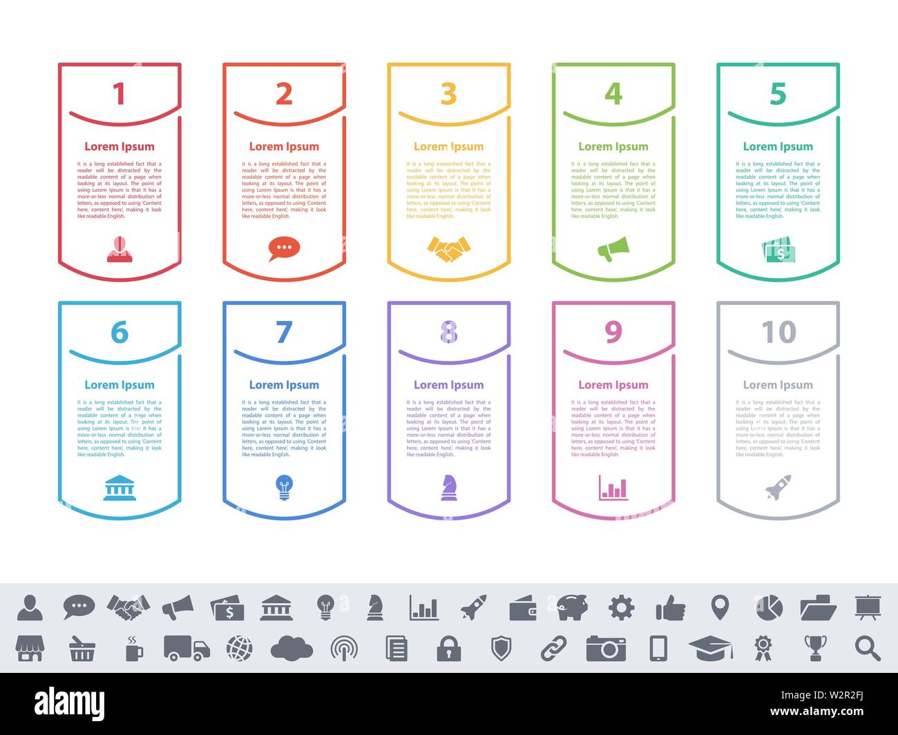 Infographic design business concept vector illustration with 10 steps ...