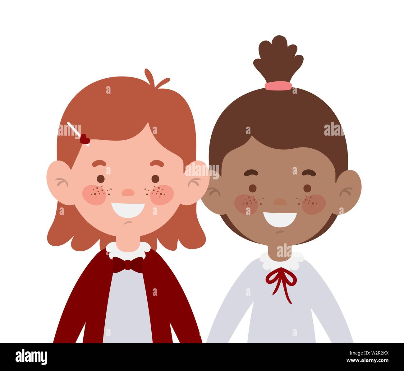 student girls smiling on white background Stock Vector Image & Art - Alamy