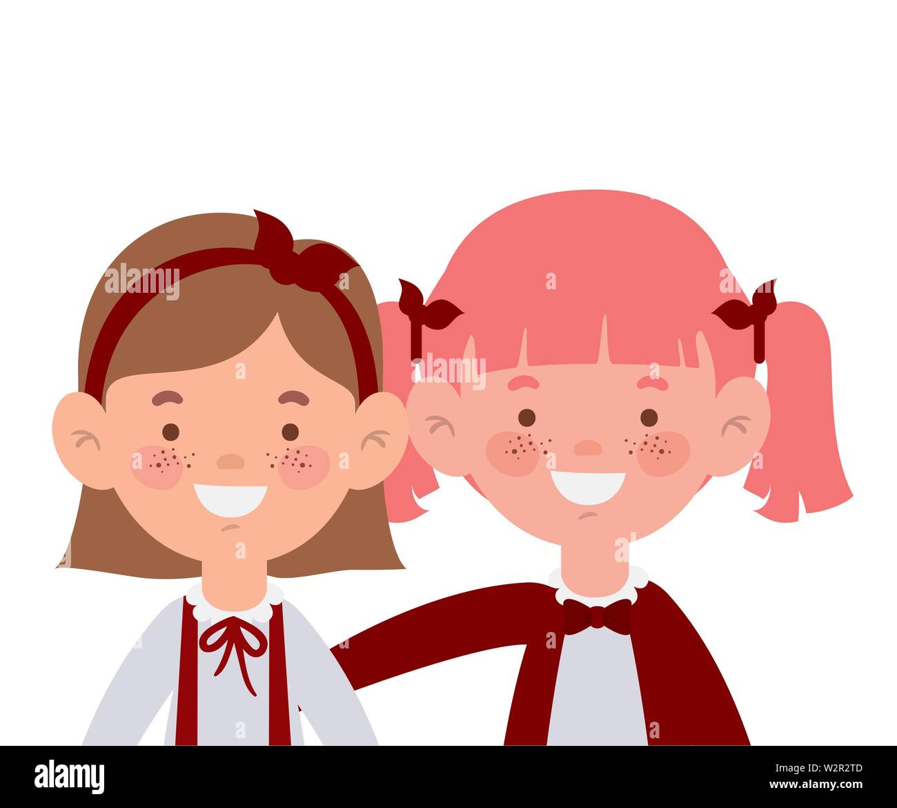 student girls smiling on white background Stock Vector Image & Art - Alamy