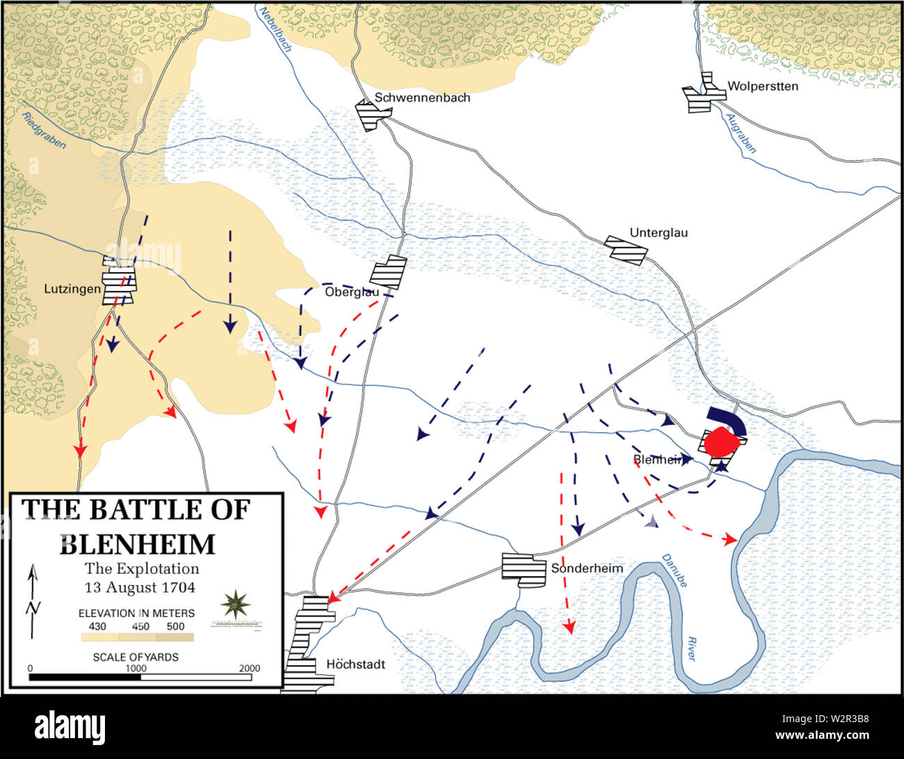 Battle of Blenhiem - Explotation, 13 August 1704 Stock Photo