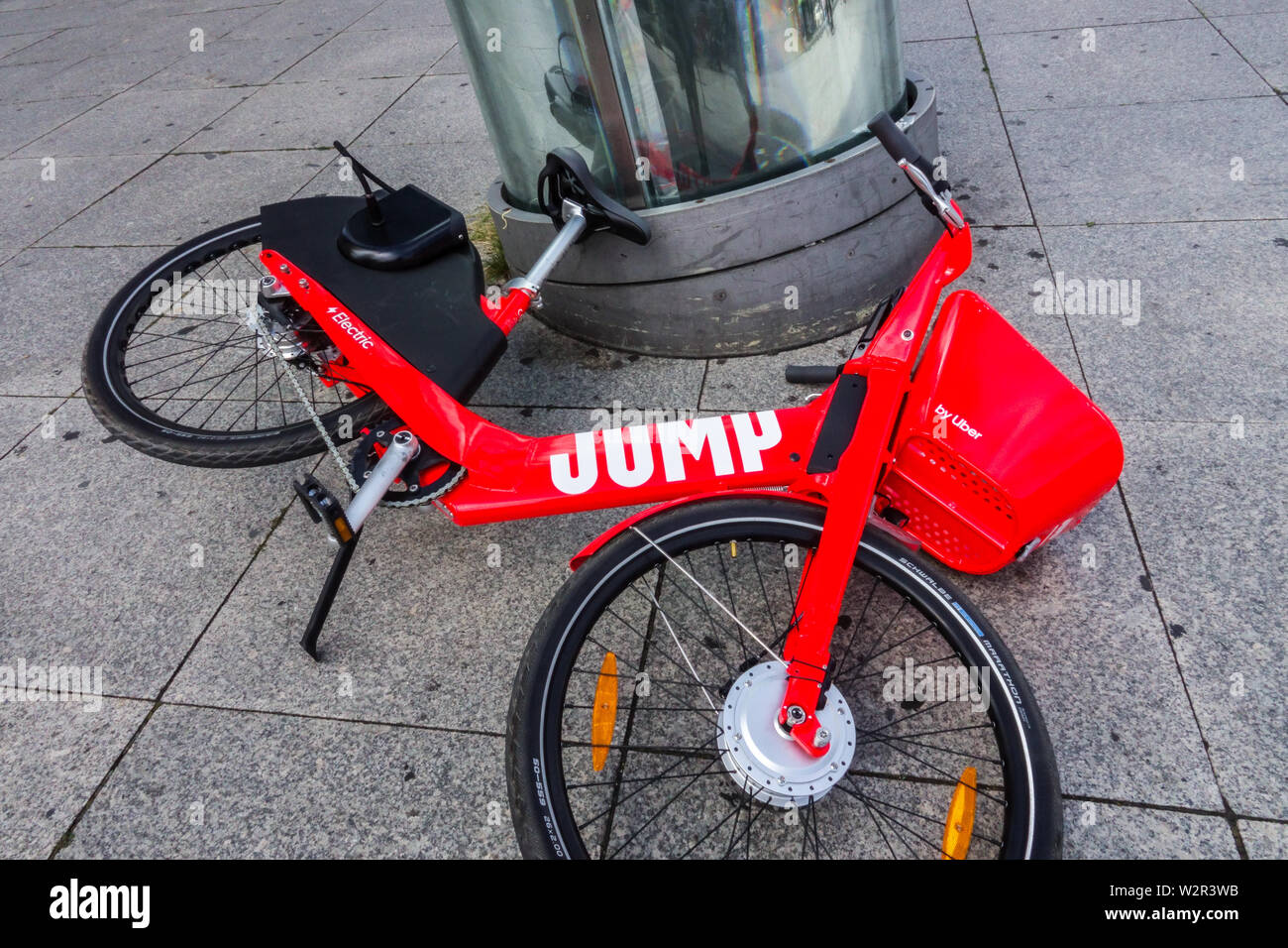 Berlin rent bike by Uber Germany Stock Photo Alamy