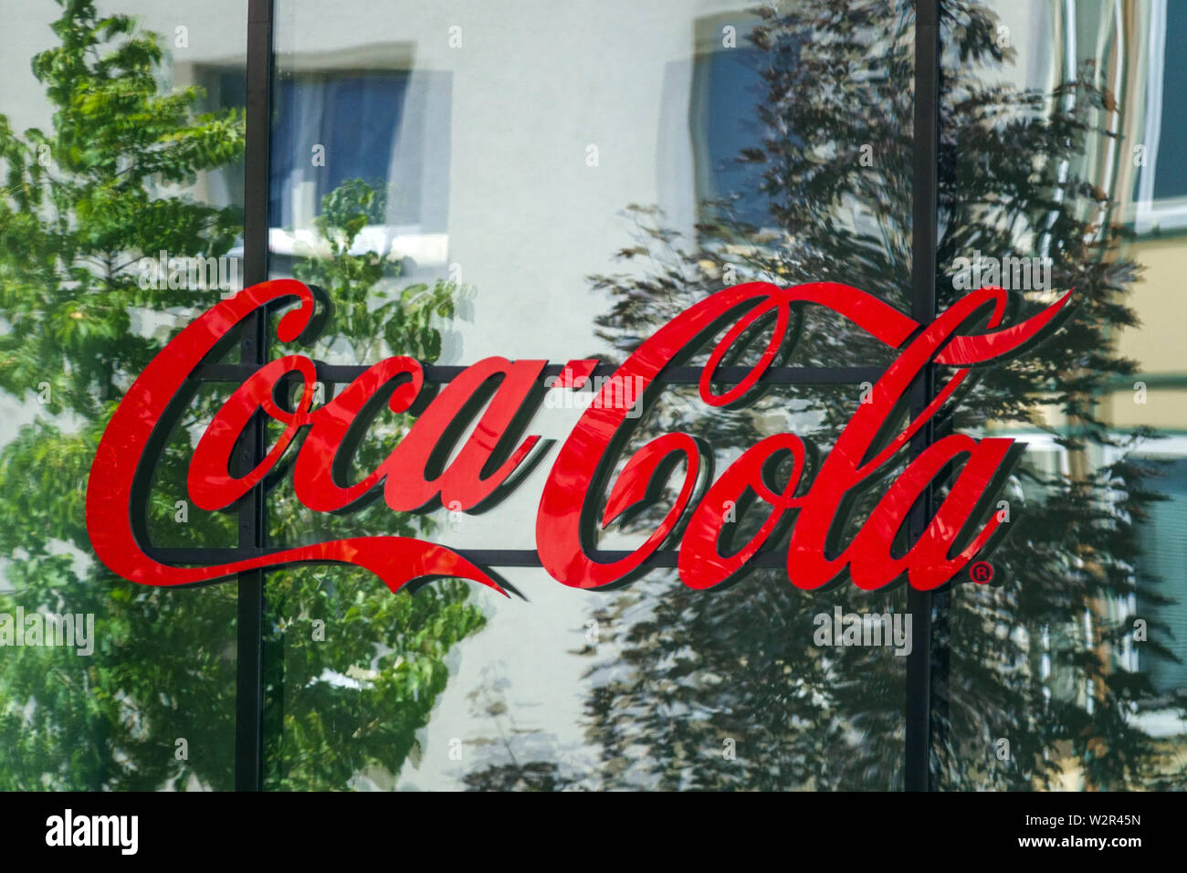 Berlin Coca Cola logo Germany Stock Photo