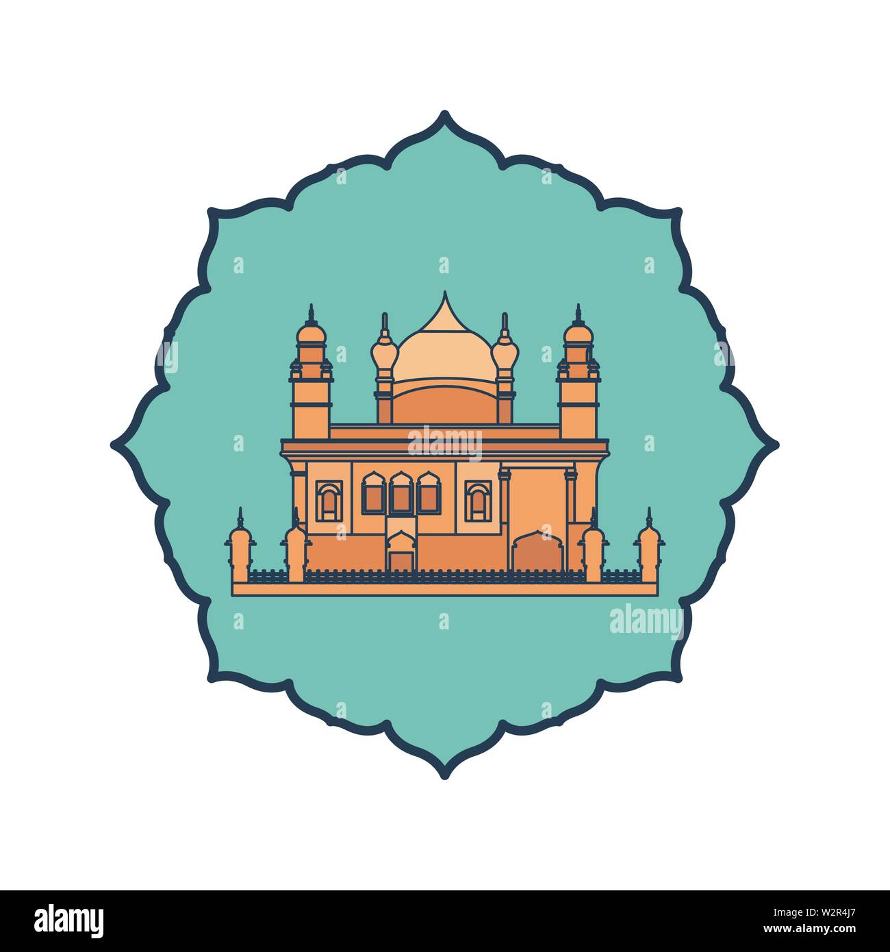 edification of amritsar golden temple and indian independence day Stock Vector