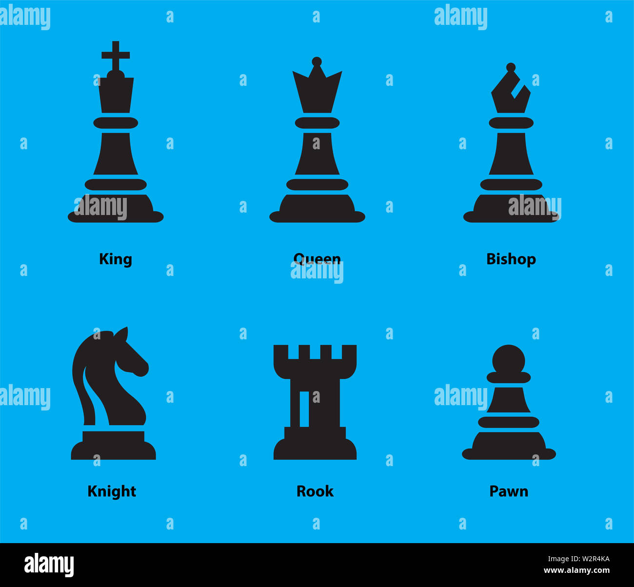 6 Giant Chess Pieces King - Queen - Bishop - Rook - Knight - Pawn