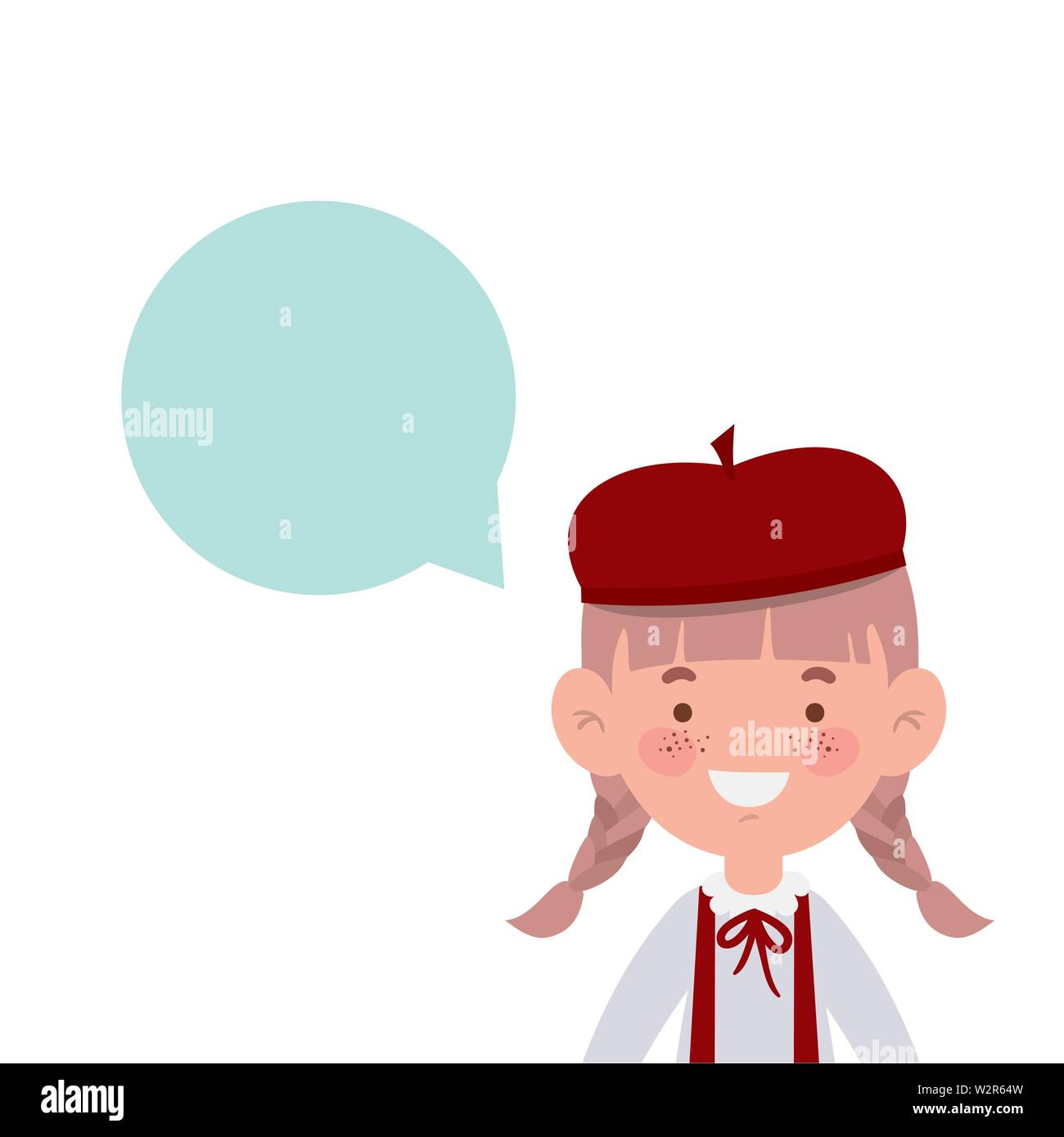student girl smiling with speech bubble Stock Vector Image & Art - Alamy