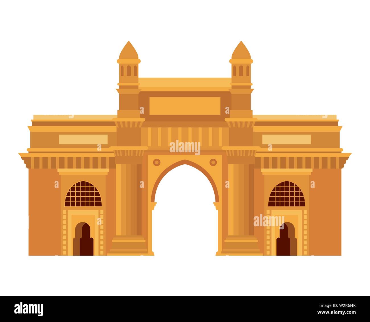 edification of gateway of india isolated icon Stock Vector
