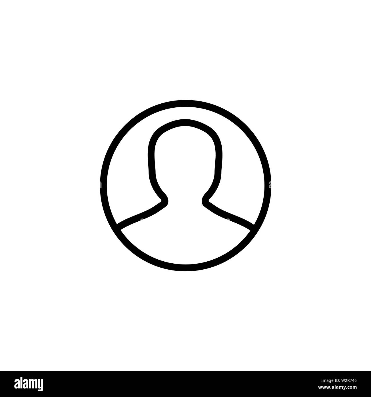 Avatar Line Flat Style Vector Icon. User Sign Icon. Human Avatar Black Icon Vector Illustration Stock Photo