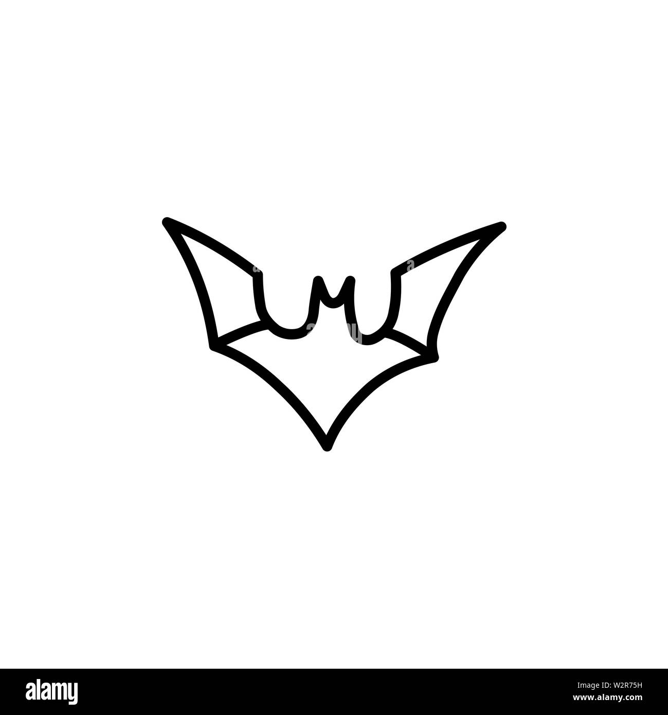 Bat Icon In Flat Style Vector Icon For Apps, UI, Websites. Black Icon ...