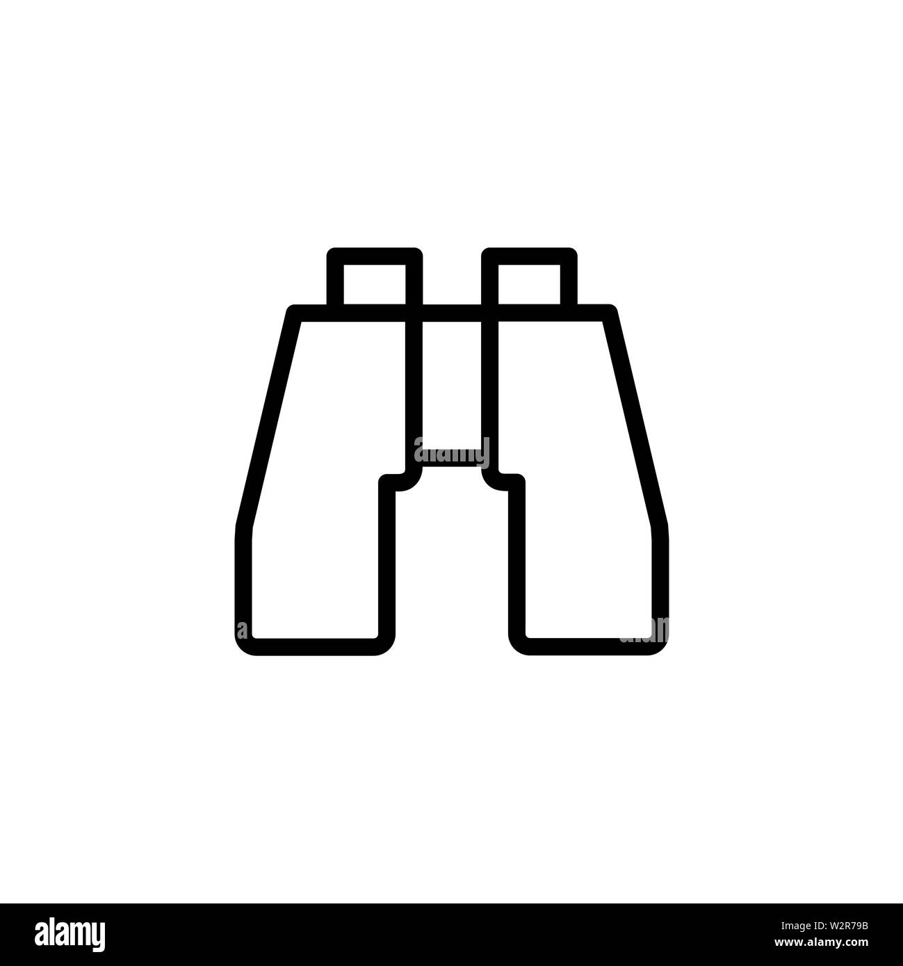 Binocular Line Icon In Flat Style Vector For Apps, UI, sites. Black