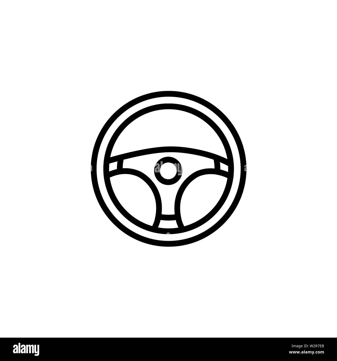 Steering wheel icon in cartoon Black and White Stock Photos & Images - Alamy