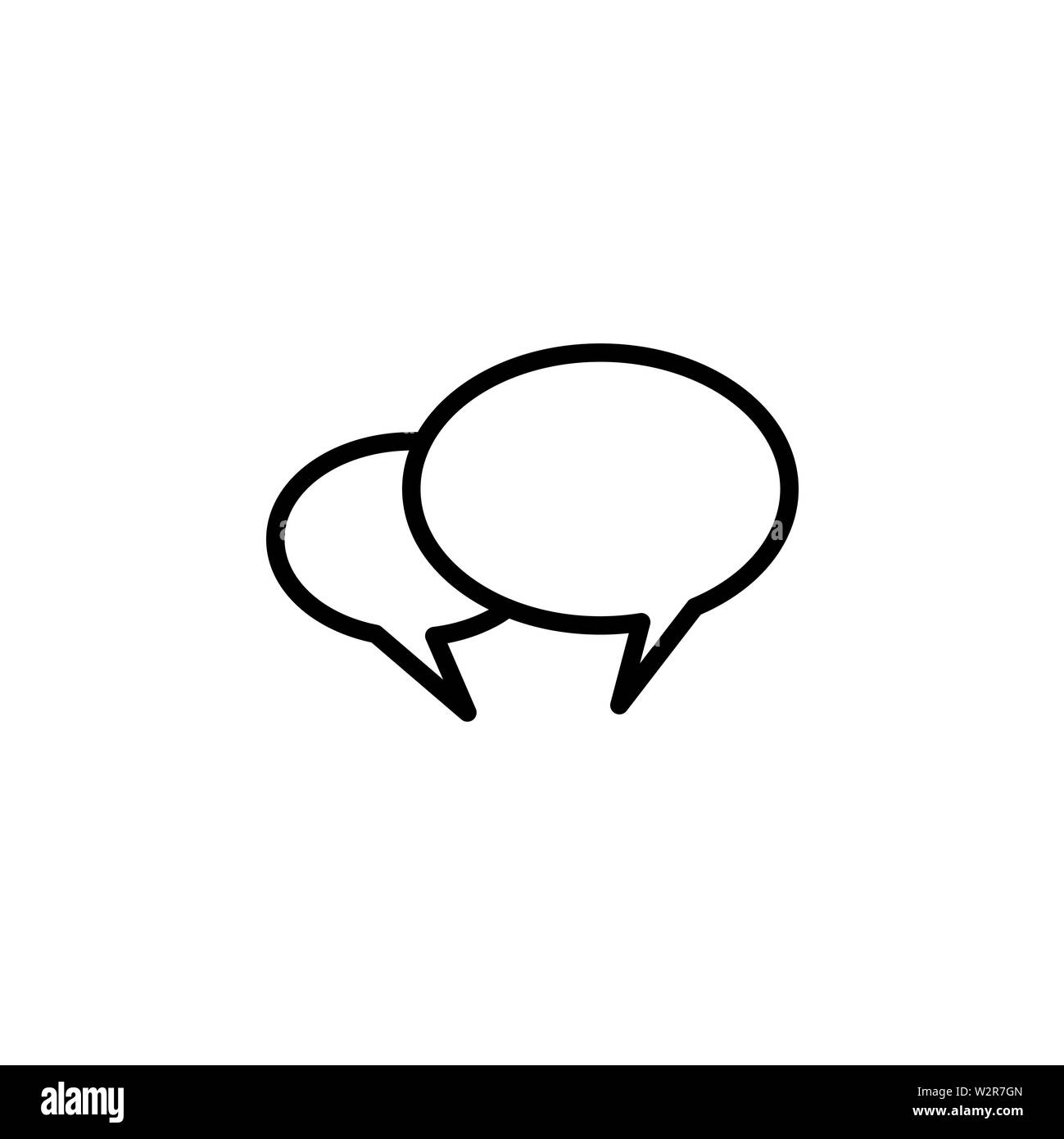 Speech Bubble Line Icon In Flat Style Vector For Apps, UI, Websites ...