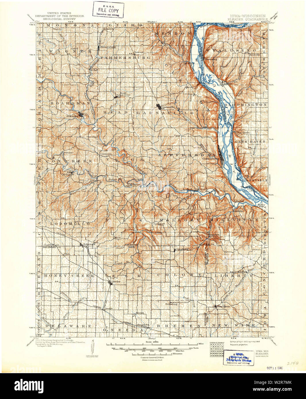 Elkader iowa map Cut Out Stock Images & Pictures Alamy