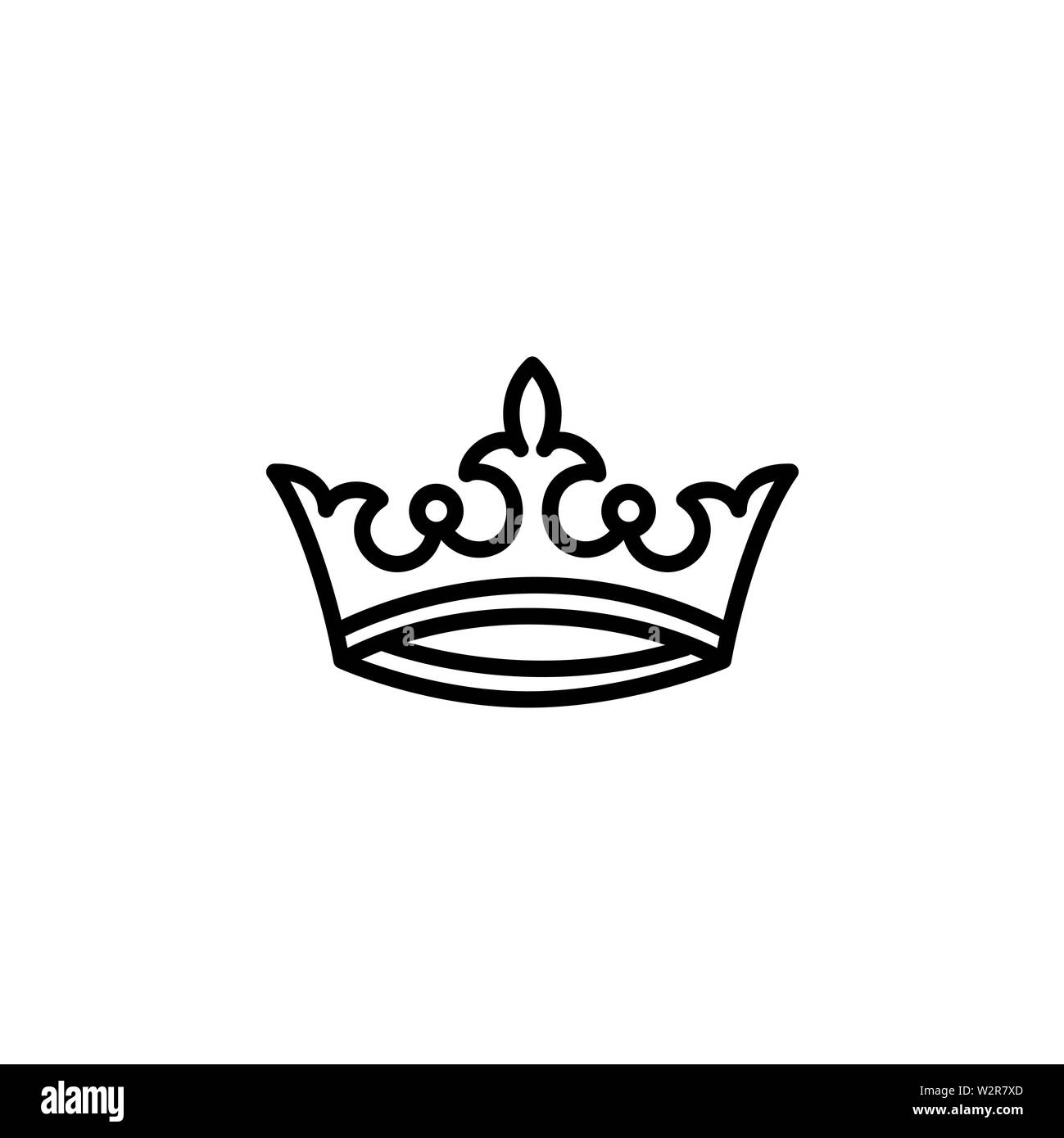 Crown Line Icon In Flat Style Vector Icon For Apps, UI, Websites. Black ...
