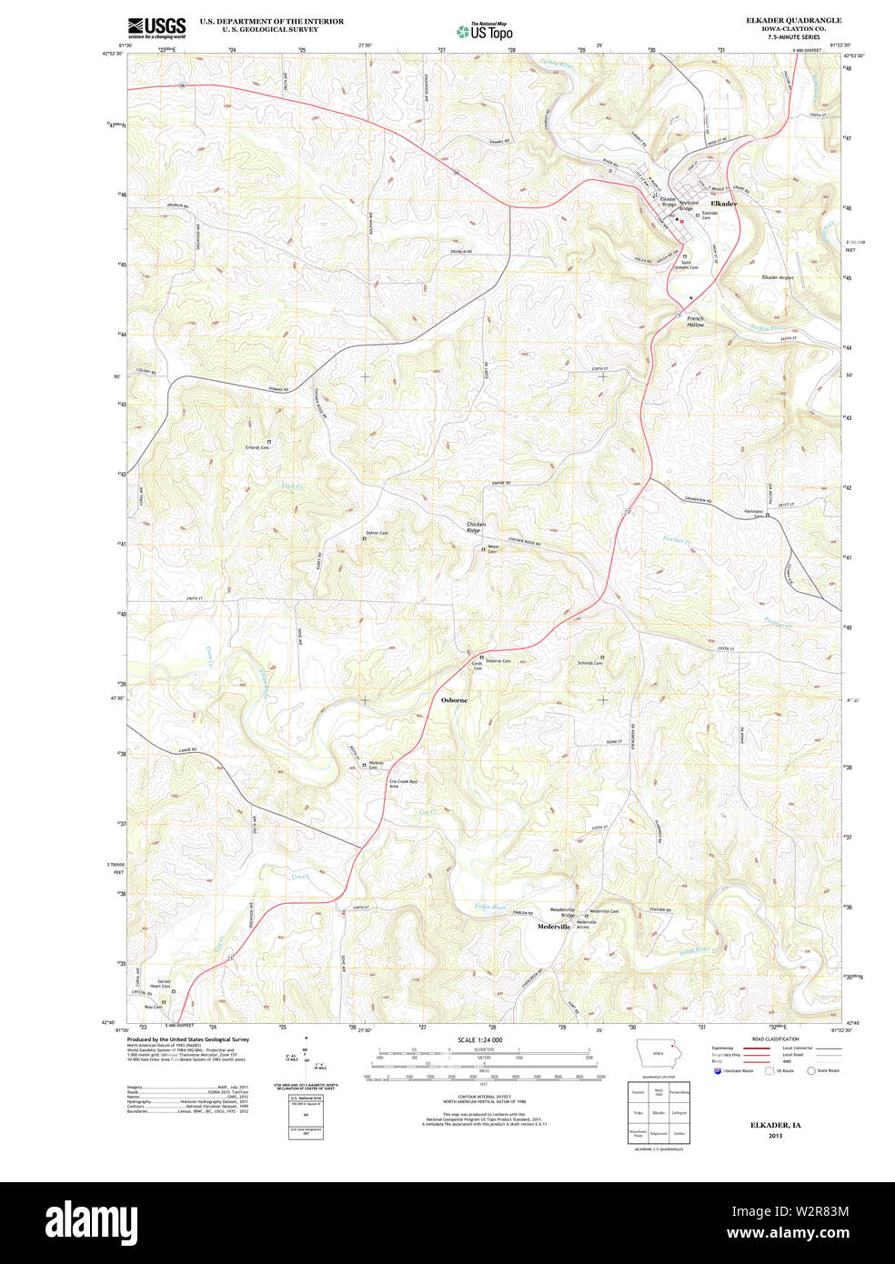 Elkader iowa map Cut Out Stock Images & Pictures Alamy