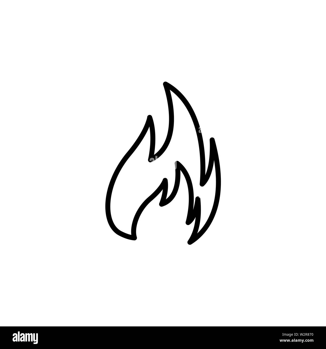 Fire Line Icon In Flat Style Vector For App, UI, Websites. Black Icon Vector  Illustration Stock Photo - Alamy