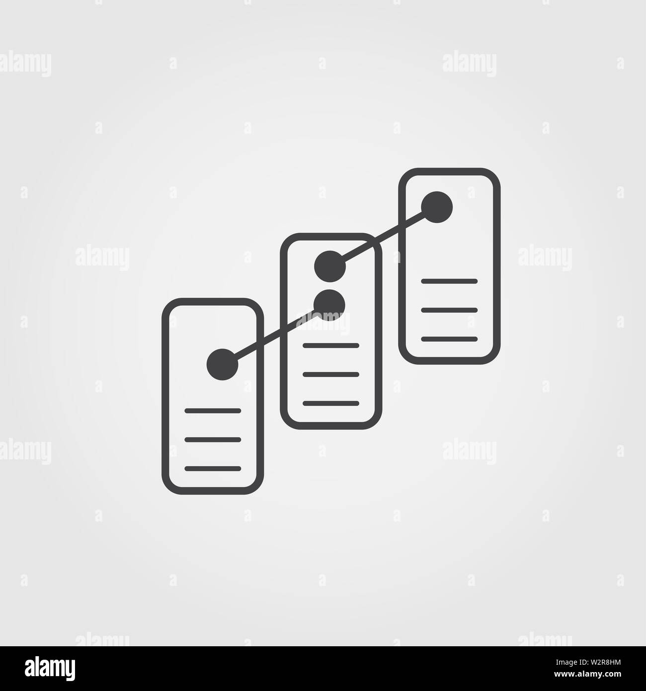 Ordered Records flat icon. Monochrome creative design from blockchain icons collection. Simple sign illustration ordered records icon for mobile and Stock Photo