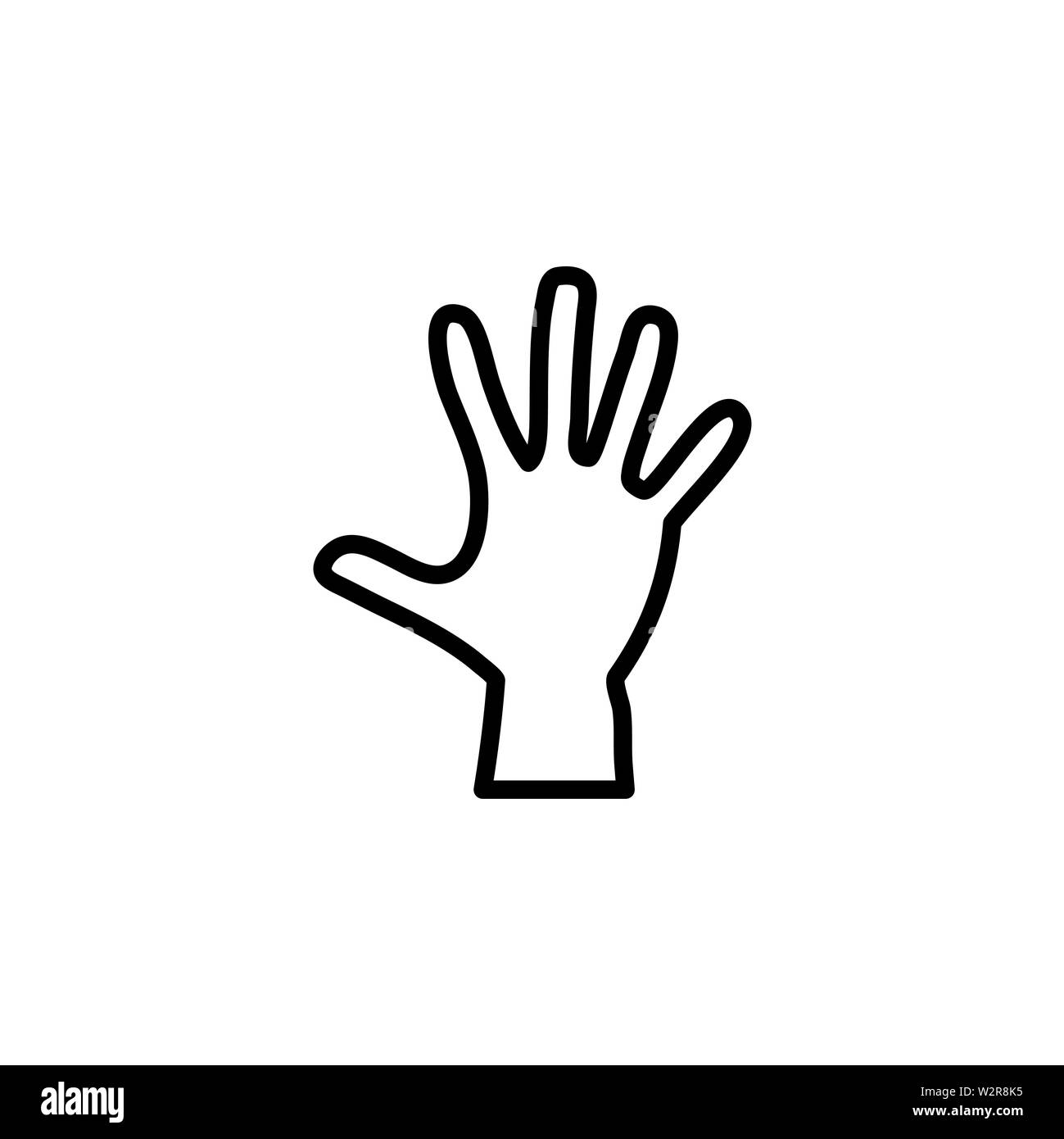 Hand Line Icon In Flat Style Vector For App, UI, Websites. Black Icon ...