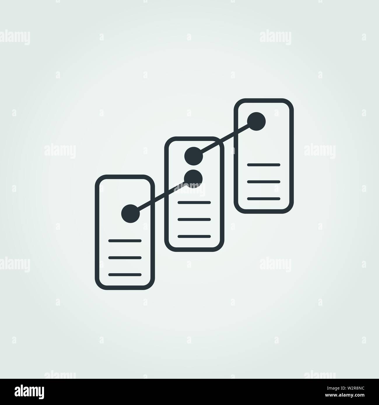 Ordered Records flat icon. Monochrome creative design from blockchain icons collection. Simple sign illustration ordered records icon for mobile and Stock Vector