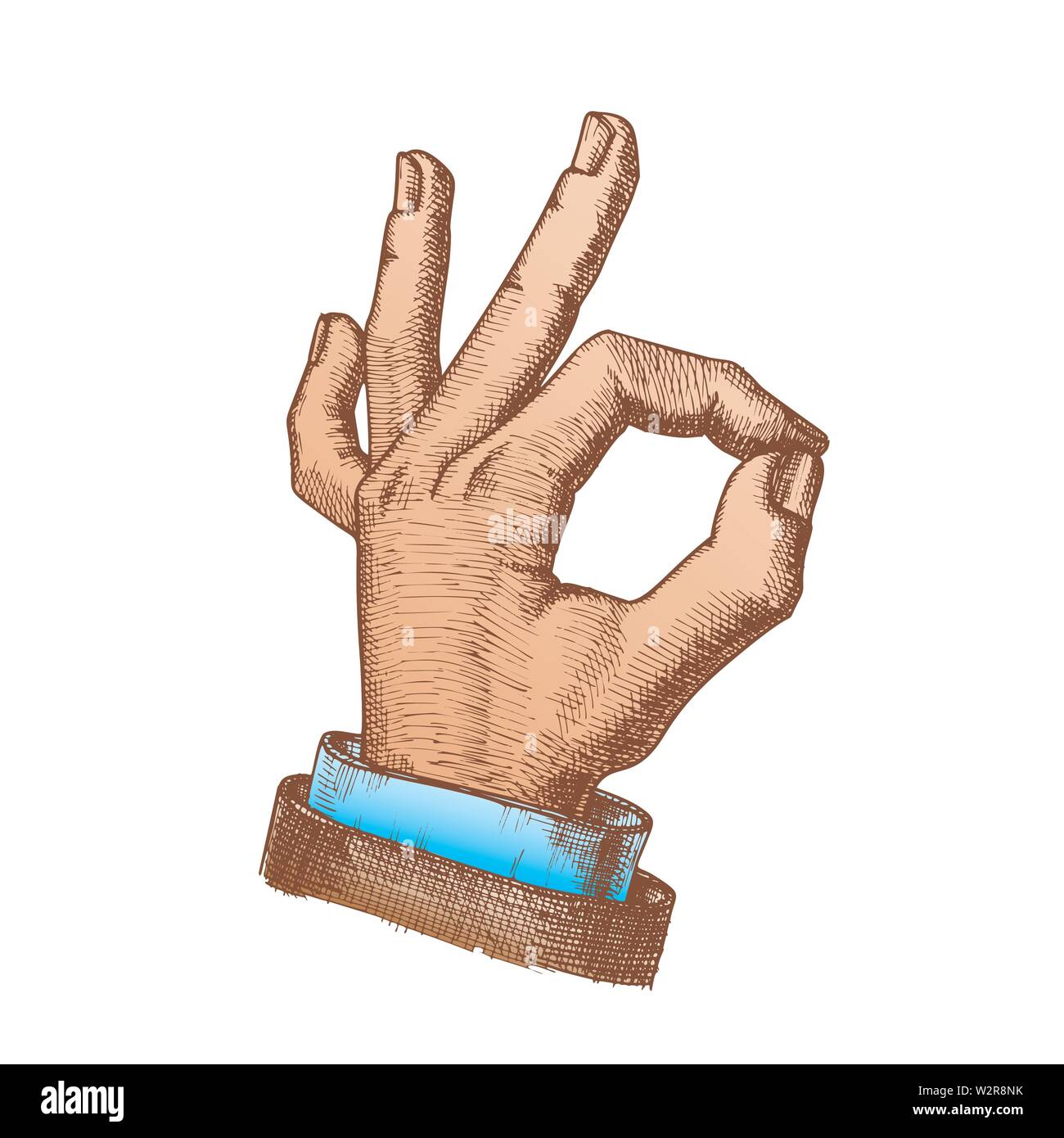 Hand Gesture Okay Ok Agree Approval Color Sign Vector Stock Vector Image Art Alamy