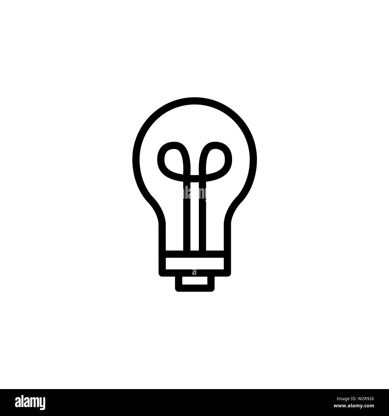 Light Bulb Line Icon In Flat Style Vector For App, UI, Websites. Black Icon Vector Illustration Stock Photo